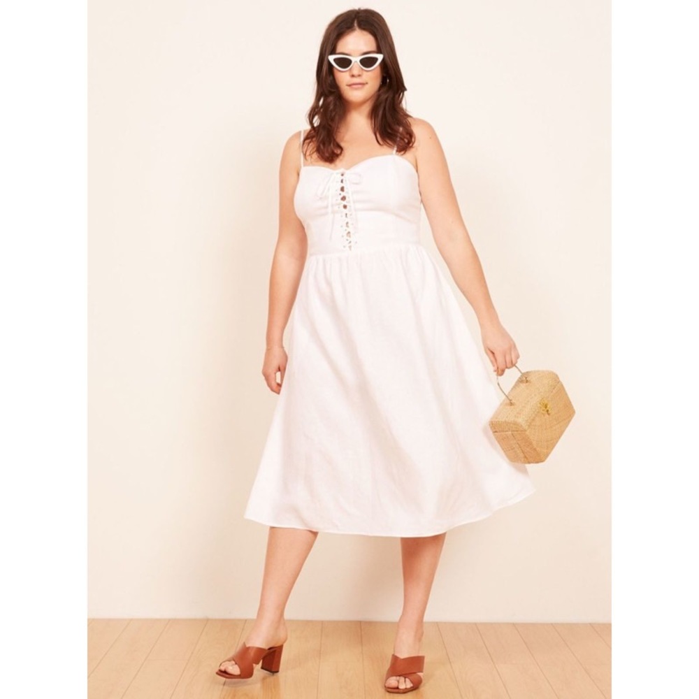 NWT Reformation Serena Linen Midi Dress
